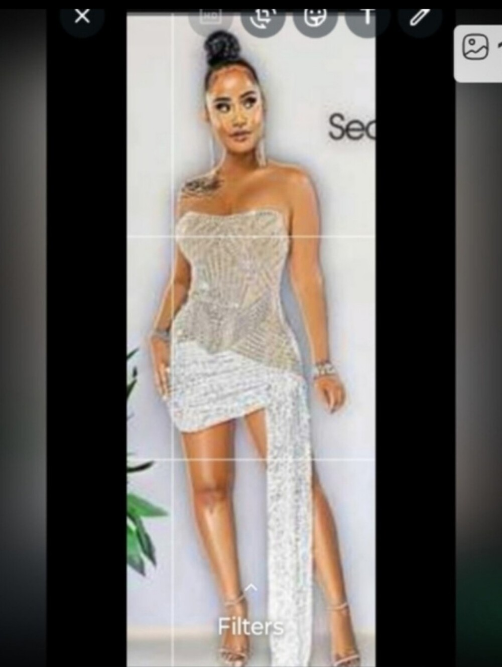 Banjul Shimmering Strapless Dress Size M